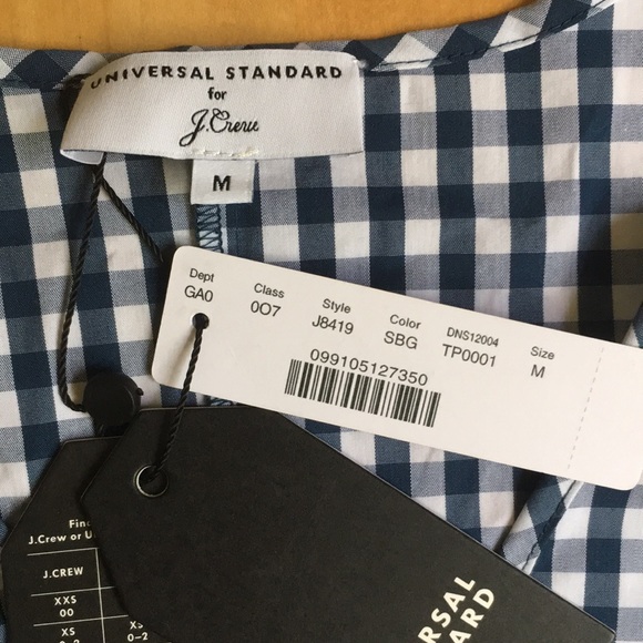 NEW J.Crew Universal Standard stretch gingham M - Picture 12 of 13
